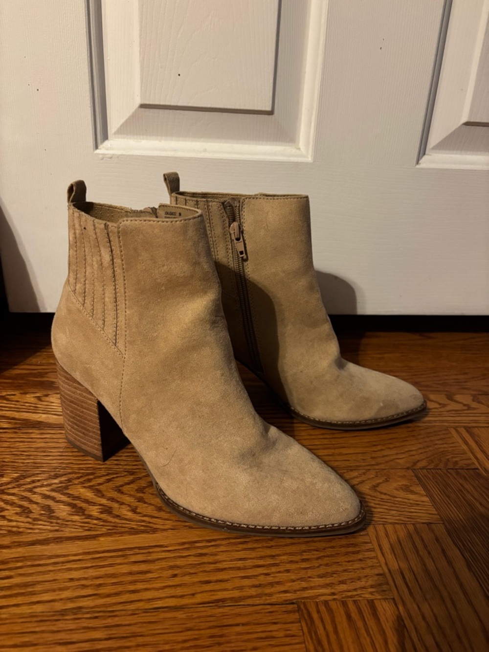 Steve Madden Suede Ankle Booties in Tan